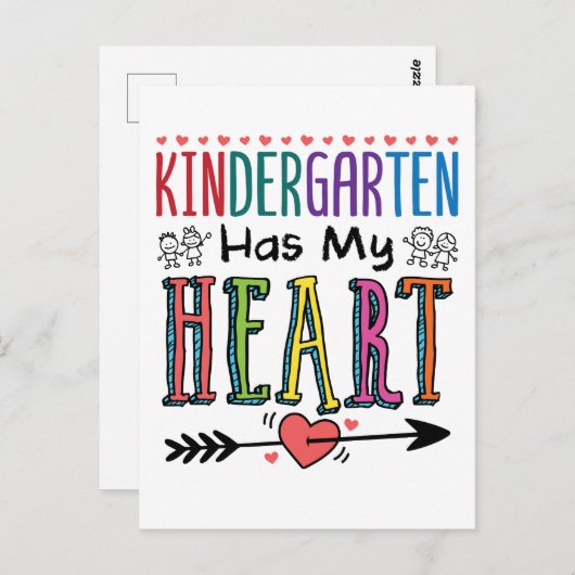 Kindergarten heeft mijn docent hartleer briefkaart (Voorkant / Achterkant)