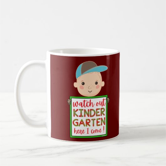 KINDERGARTEN HIER KAN IK grappig MAKEN Koffiemok (Links)