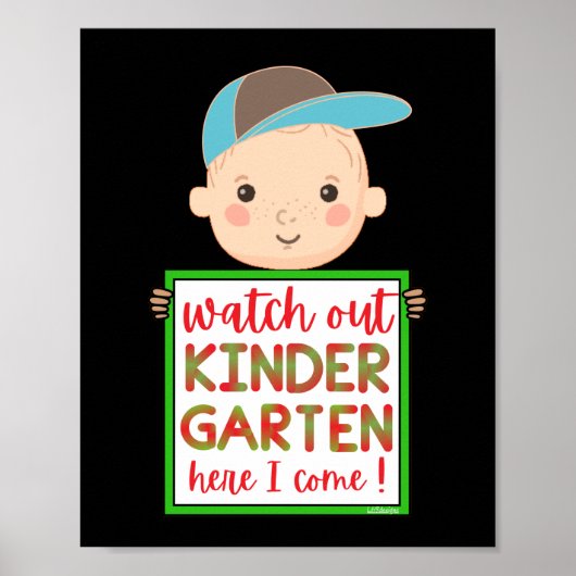 KINDERGARTEN HIER KAN IK grappig MAKEN Poster (Voorkant)