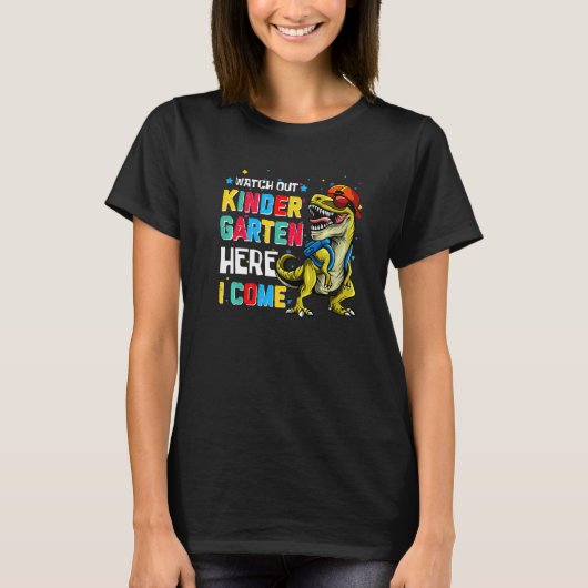 Kindergarten hier kom ik Dinosaur terug. T-shirt (Voorkant)