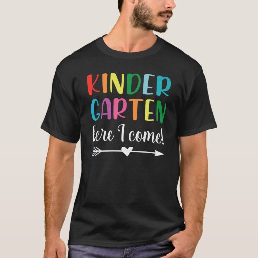 Kindergarten hier kom ik leraar t-shirt (Voorkant)