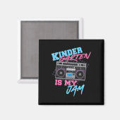 Kindergarten is mijn jam -  80s Boombox Teach Magneet (Voorkant / Achterkant)
