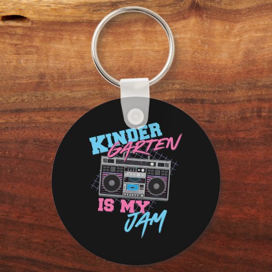 Kindergarten is mijn jam -  80s Boombox Teach Sleutelhanger (Voorkant)
