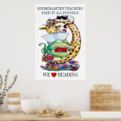 Kindergarten-Kies formaat - We houden van lezen! P Poster (Keuken)