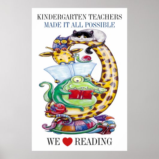 Kindergarten-Kies formaat - We houden van lezen! P Poster (Voorkant)