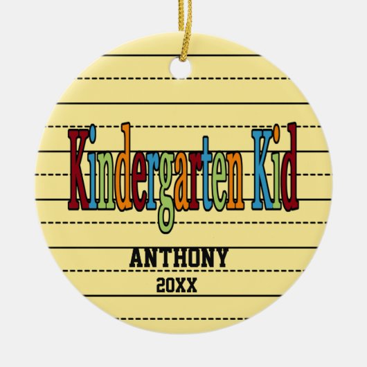 Kindergarten Kind kerstversiering Keramisch Ornament (Voorkant)