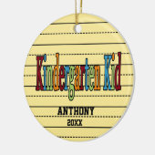 Kindergarten Kind kerstversiering Keramisch Ornament (Links)