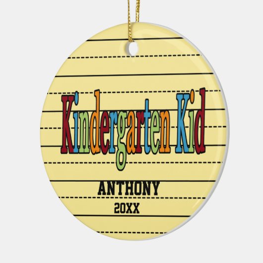 Kindergarten Kind kerstversiering Keramisch Ornament (Links)