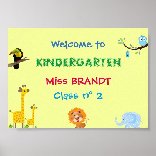 Kindergarten, klaslokaal en leraar poster (Voorkant)