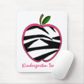 Kindergarten Leerleraar Zebra Print Apple Muismat (Met muis)