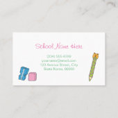 Kindergarten Leerster Crayon Hand Drawn Kinder Visitekaartje (Achterkant)