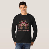 Kindergarten leraar Boho regenboogluipaard terug n T-shirt (Voorkant volledig)