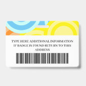 Kindergarten Leraar Colorful Badge (Achterkant)