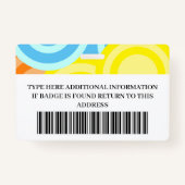 Kindergarten Leraar Colorful Badge (Achterkant)