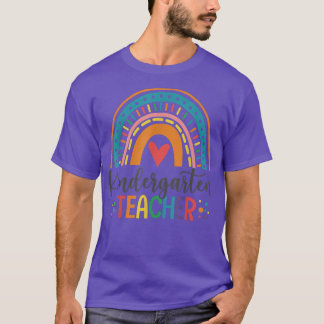 Kindergarten Leraar Funny Colorful Rainbow Back T T-shirt