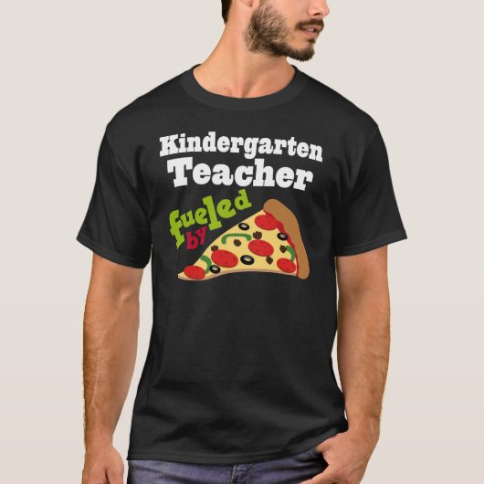 Kindergarten leraar (Funny) Pizza T-shirt (Voorkant)