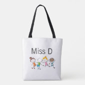 Kindergarten Leraar Gepersonaliseerd Tote Bag (Achterkant)