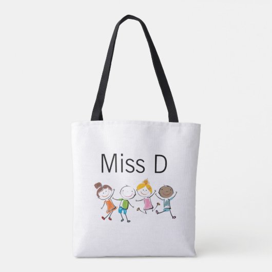 Kindergarten Leraar Gepersonaliseerd Tote Bag (Achterkant)
