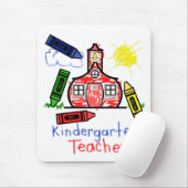Kindergarten Leraar Mousepad - School & Crayons Muismat (Met muis)