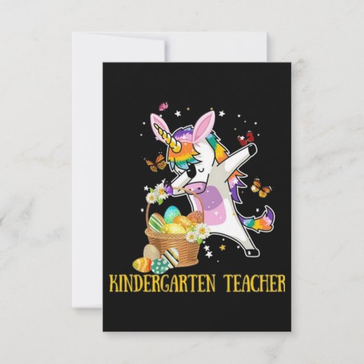Kindergarten Leraar Pasen Kaart (Voorkant)