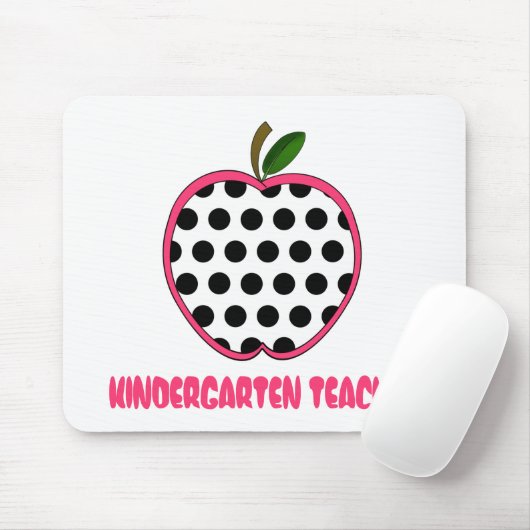 Kindergarten Leraar Polka Dot Apple Muismat (Met muis)