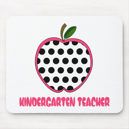Kindergarten Leraar Polka Dot Apple Muismat (Voorkant)