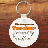 Kindergarten Leraar Powered by caffeine Sleutelhanger (Voorkant)