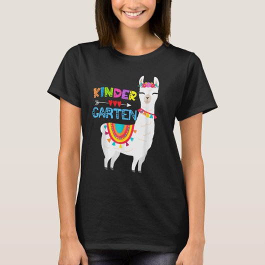 Kindergarten Leraar Prob Llama First Day Girls T-shirt (Voorkant)