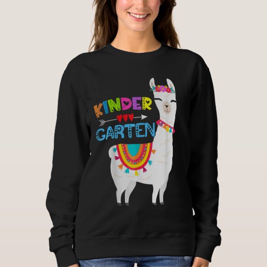 Kindergarten Leraar Prob Llama First Day Girls Trui (Voorkant)