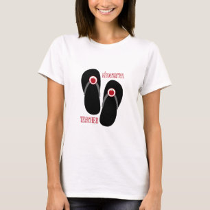 Kindergarten Leraar Rode Apple Teenslippers T-shirt