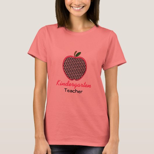 Kindergarten Leraar Shirt - Houndstooth Apple (Voorkant)