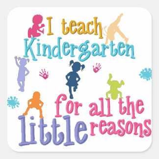 Kindergarten Leraar Sickers en Envelope Seals Vierkante Sticker