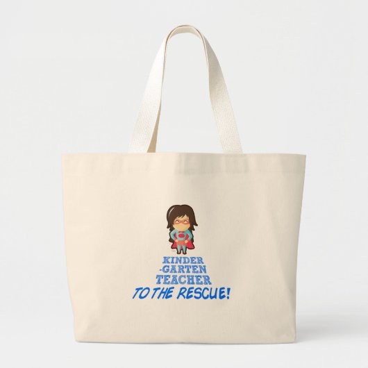Kindergarten leraar, Super Hero leraar Grote Tote Bag (Voorkant)