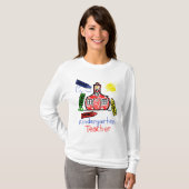 Kindergarten Leraar T Shirt - Schoolhouse & Crayon (Voorkant volledig)