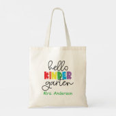 Kindergarten leraar, terug naar school tote bag (Achterkant)