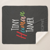 Kindergarten Leraar Tiny Human Tamer Gepersonalise Sherpa Deken (Voorkant (horizontaal))