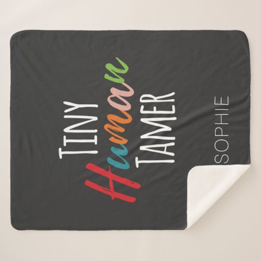 Kindergarten Leraar Tiny Human Tamer Gepersonalise Sherpa Deken (Voorkant (horizontaal))