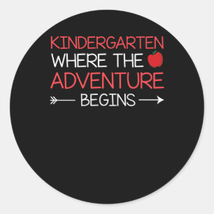 Kindergarten leraar waar het avontuur begint ronde sticker