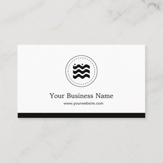 Kindergarten Leraar Zwart Witte Veranderbare Logo Visitekaartje (Achterkant)