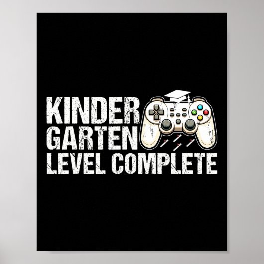 Kindergarten Level Complete Graduation 2025 Gamer  Poster (Voorkant)
