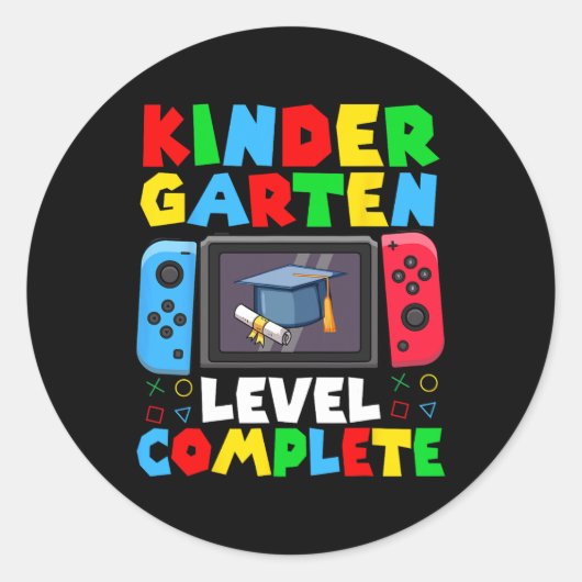 Kindergarten Level Complete Last Day Of School Gra Ronde Sticker (Voorkant)