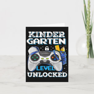 Kindergarten Level Unlocked Funny Gamer Boys Back Kaart