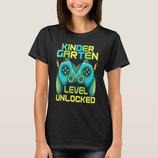 Kindergarten Level Unlocked Gamer Back To School T-shirt (Voorkant)