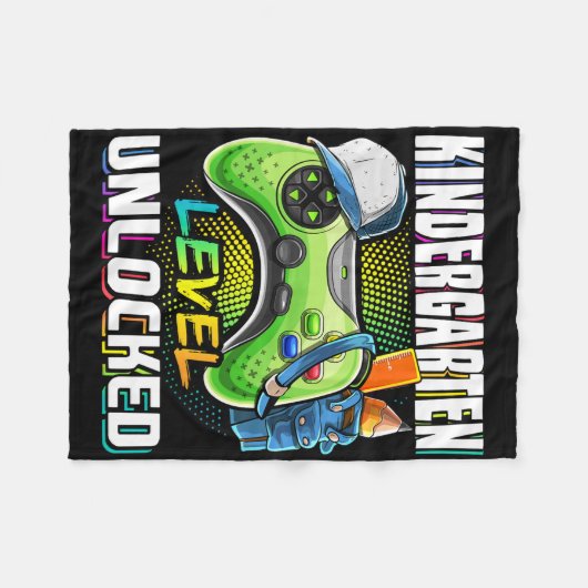 Kindergarten Level Unlocked Video Game Ck To Schoo Fleece Deken (Voorkant (Horizontaal))