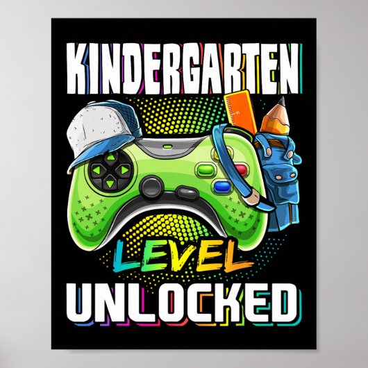 Kindergarten Level Unlocked Video Game Ck To Schoo Poster (Voorkant)