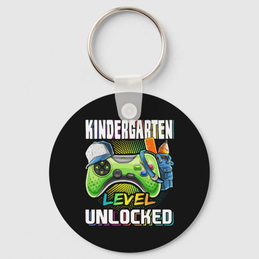 Kindergarten Level Unlocked Video Game Ck To Schoo Sleutelhanger (Voorkant)