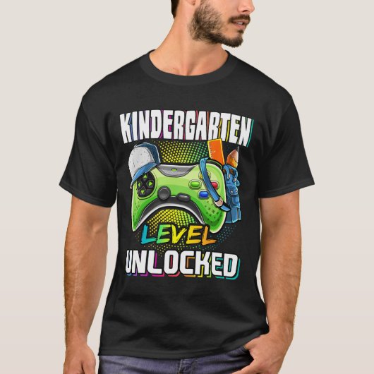 Kindergarten Level Unlocked Video Game Ck To Schoo T-shirt (Voorkant)