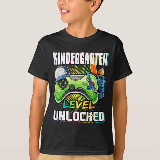 Kindergarten Level Unlocked Video Game Ck To Schoo T-shirt (Voorkant)