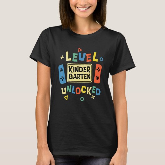 Kindergarten Level Unlocked Video Gamer Back To Sc T-shirt (Voorkant)