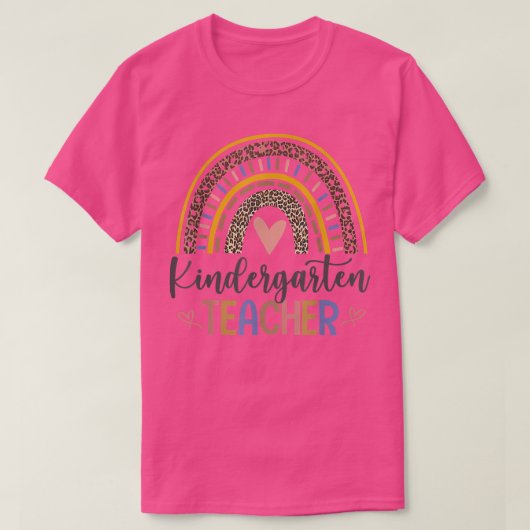 Kindergarten Lopard Boho Regenboog T-shirt (Design voorkant)